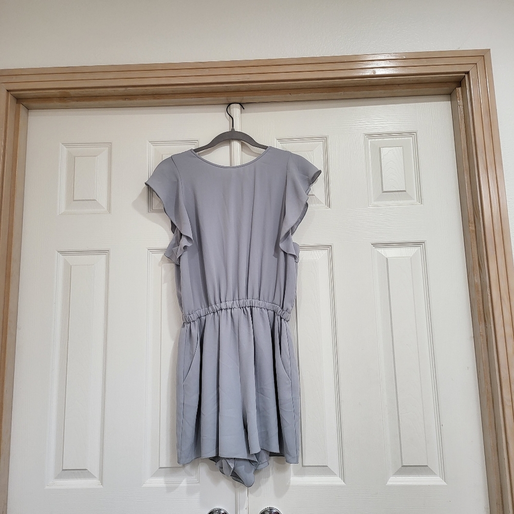 Wilfred Women's Romper Light Blue Tie-Back Ruffle-Sleeve Size Medium - Picture 3 of 6